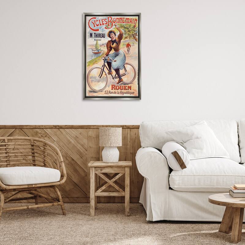 Stupell Vintage Cycles Bonnemain Framed Floater Canvas Wall Art Design By Marcus Jules