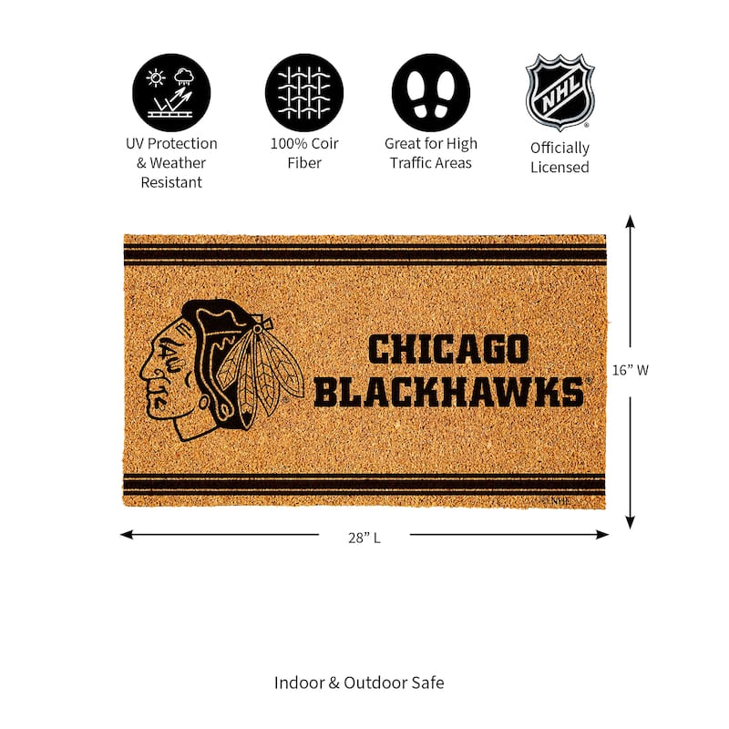 Chicago Blackhawks Monochrome Indoor/Outdoor Coir Door Mat