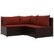 preview thumbnail 27 of 100, vidaXL Patio Corner Sofa with Cushions Black/Brown/Gray Poly Rattan