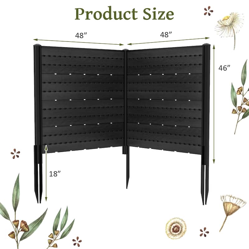 Gymax 48'' L x 46'' H Air Conditioner Fence Outdoor Privacy Fence