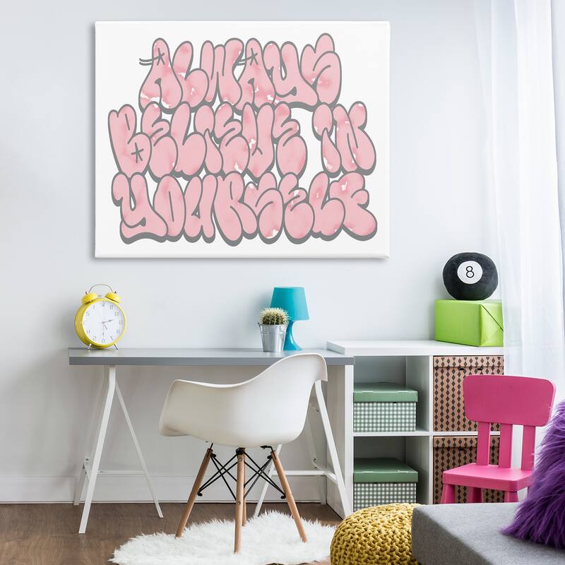 Stupell Believe in Yourself Graffiti Canvas Wall Art Design By Marcus Prime