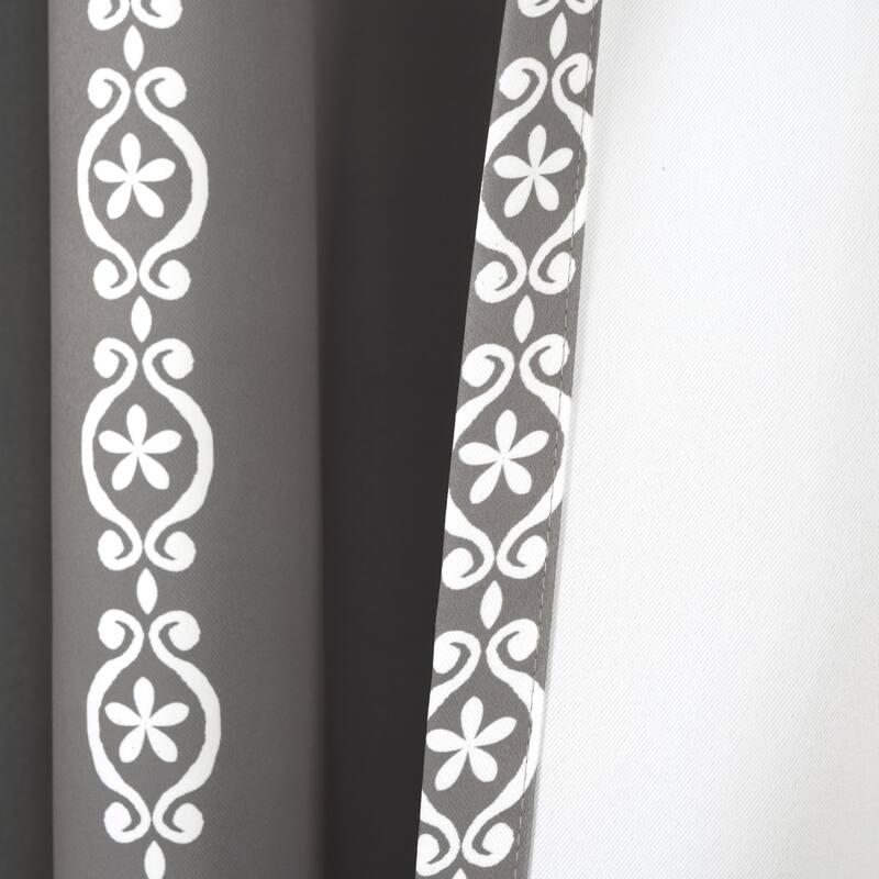 Lush Decor Stripe Medallion Room Darkening Curtain Panel Pair