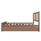 preview thumbnail 6 of 16, Queen Size Solid Pine Wood Platform Kids Bed Frame with 4-Drawers and Rattan Headboard for Bedroom, Easy to Assemble, Espresso