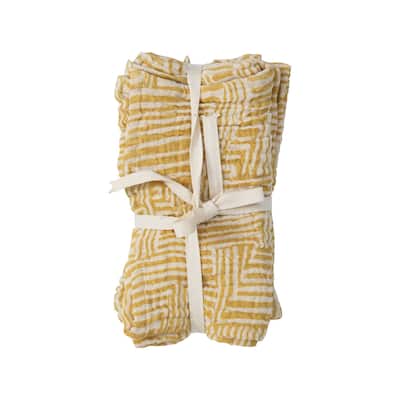 Cotton Napkins with Kuba Cloth Pattern - 18.0"L x 18.0"W x 0.1"H