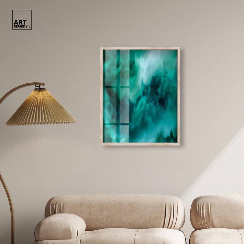 Textured Teal I Shadowbox by Art Remedy