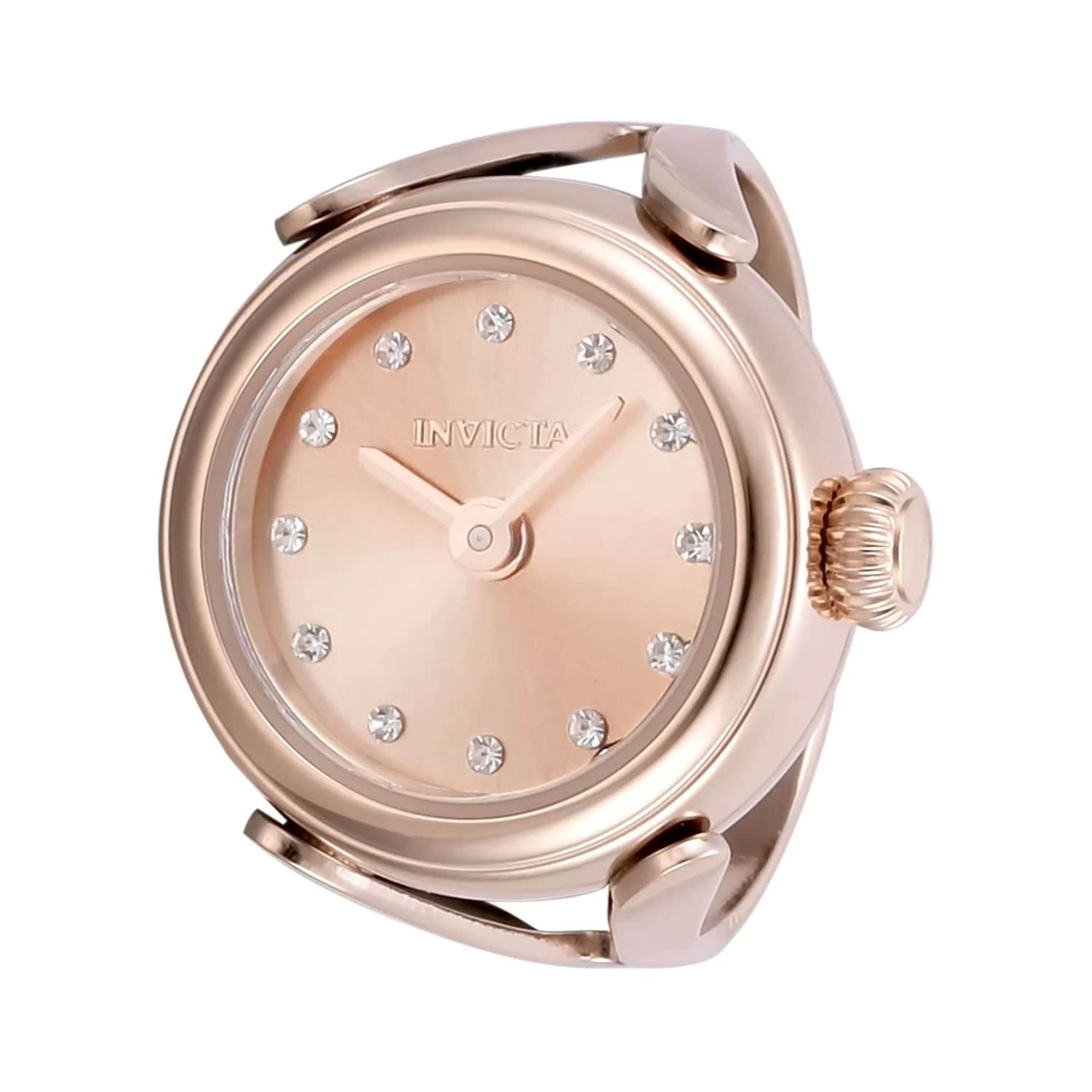 Invicta Women's 48575 Mini Quartz 2 Hand Rose Gold Dial Ring Watch
