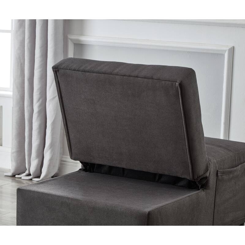 Linen Fabric Recliner Chair Bed Convertible Sleeper Chair Bed,Adjust