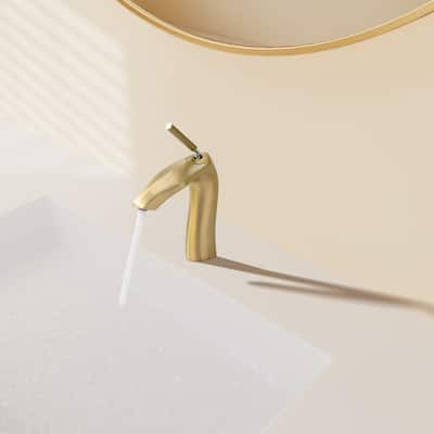 Single Handle Bathroom Vanity Sink Faucet with Ceramic Valve Cartridge and Aerator, Leak Proof, Anti Corrosion, Anti Fingerprint