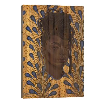 Dreads Print On Wood by Adekunle Adeleke - Multi-Color