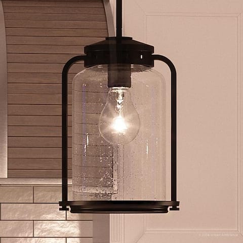 Luxury Nautical Pendant Light, 12"H x 7.75"W, with Colonial Style, Olde Bronze Finish by Urban Ambiance