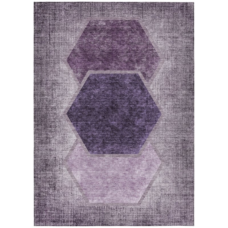 HomeRoots Geometric Transitional Rectangle Outdoor Rug