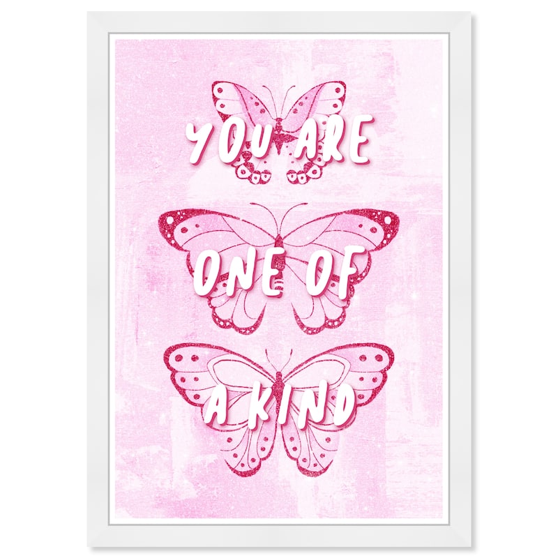 Wynwood Studio Prints Animals Pink Butterflies Pink and Pastel Pink Farmhouse Wall Art Canvas Print