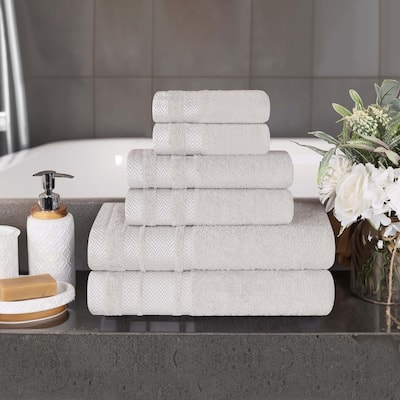 Superior Hays Cotton Medium Weight 6 Piece Bathroom Towel Set
