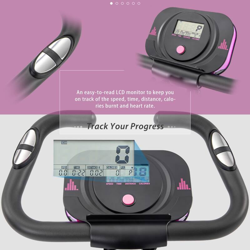 Upright Folding Exercise X-Bike with 16-Level Adjustable Resistance