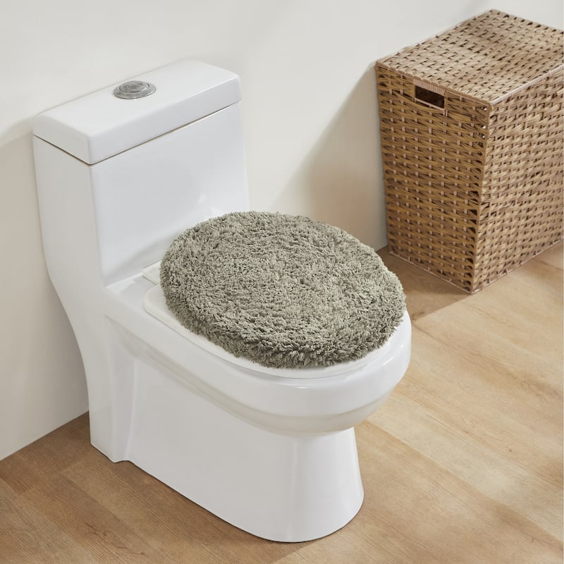 Better Trends 18 x 20 Toilet Lid Cover 100% Cotton Tufted Water Absorbent Machine Washable Lux Collection