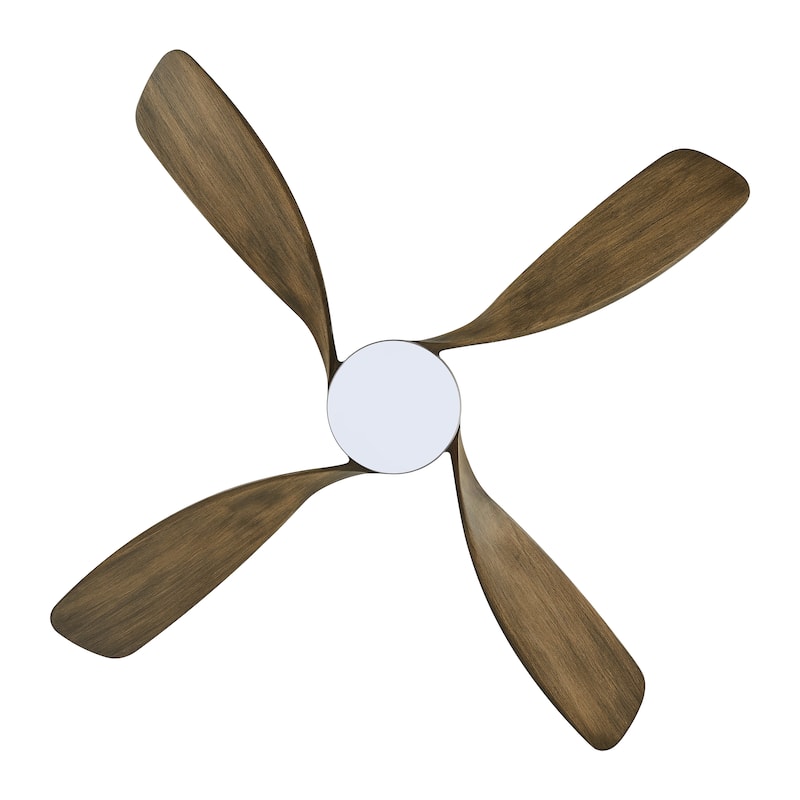 MLiAN 54 inch 4 Soild Wood Blades Smart LED Ceiling Fan with Remote - 54"