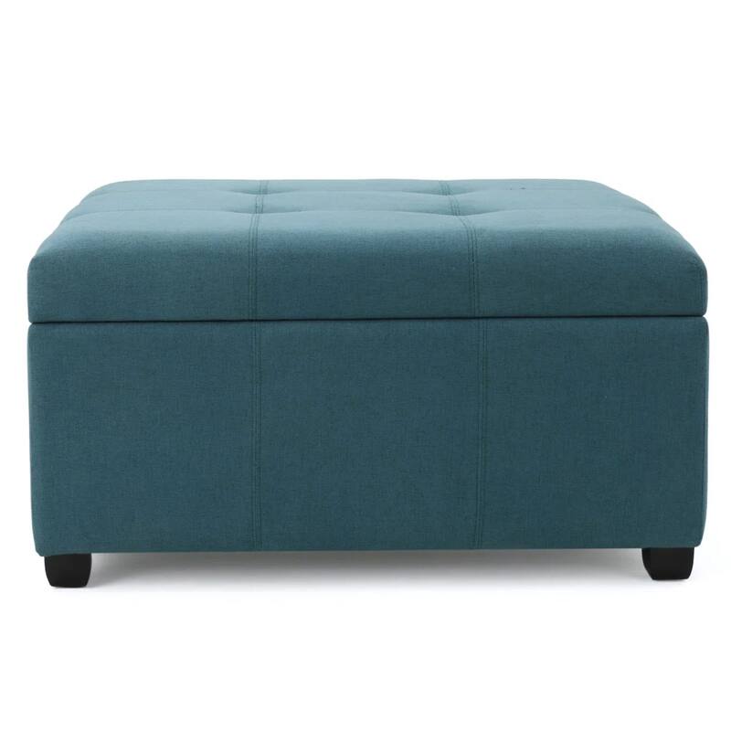 Tufted Square Storage Ottoman - Dark Teal Bold Decorative Accent