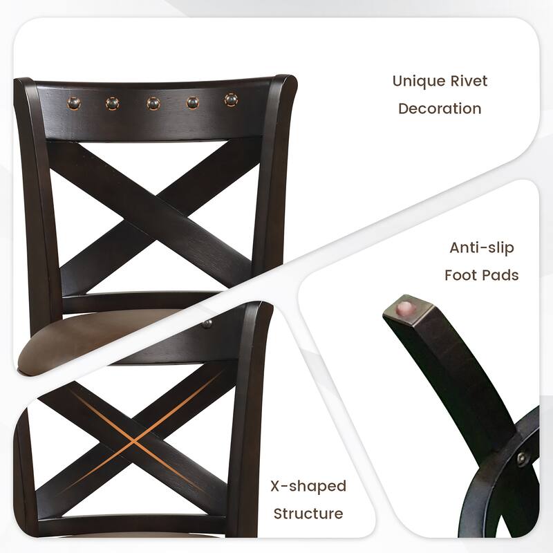 Gymax 31'' Swivel Bar Stool Set of 2 Bar Height PU Leather Seat Rubber
