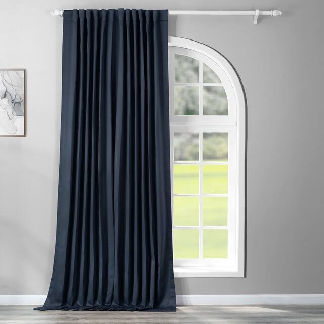 Exclusive Fabrics Extra Wide 96-Inch Thermal Room Darkening Curtain (1 Panel) - 100 x 96 - Navy blue