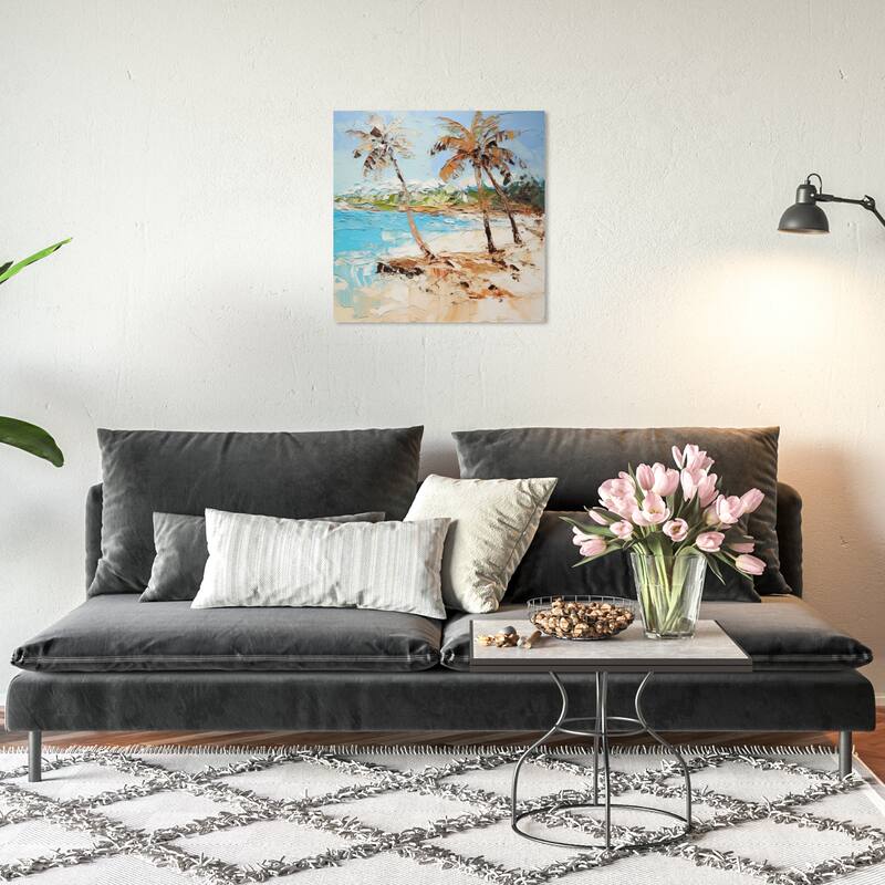 Wynwood Studio Canvas Nature and Landscape One side of my Paradise Blue and Tropical Wall Art Canvas Print - 20 x 20