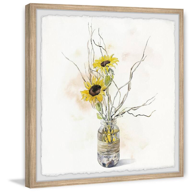 Sunflower Bloom II Framed Wall Art, Floral Delight - A Blooming Accent for Your Living Space