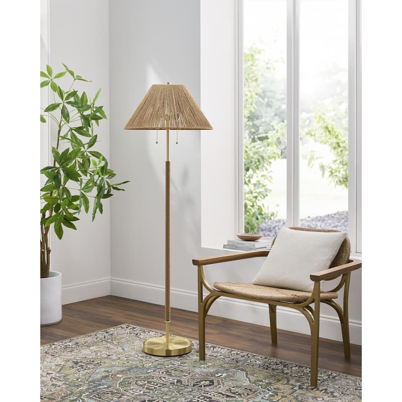 Livabliss Hofu Modern Accent Floor Lamp - 62"H x 20"W x 20"D - Gold