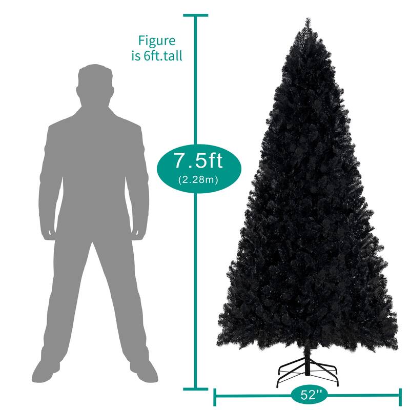 Black Christmas Tree Prelit Realistic Dusky Artificial Christmas Tree with Lights