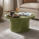 preview thumbnail 2 of 14, HULALA HOME Modern Round Coffee Table with Enamel Finish OLIVE