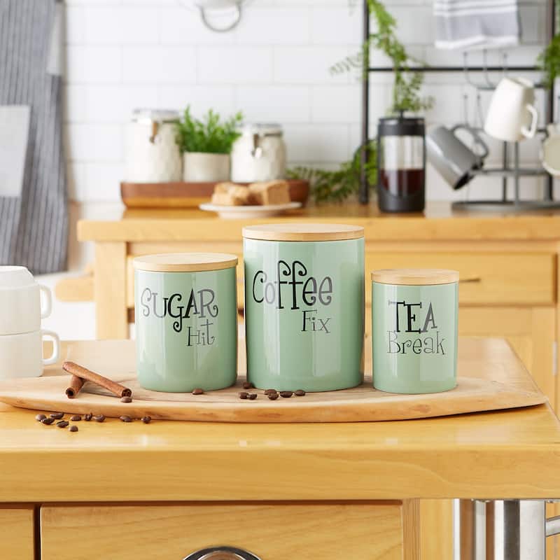 DII Coffee/Sugar/Tea Ceramic Canister (Set of 3)