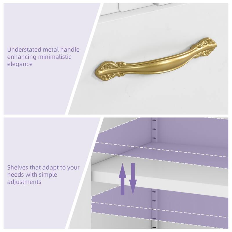 Moasis Metal Bookcase Display Cabinet with Adjustable Shelves & Drawer
