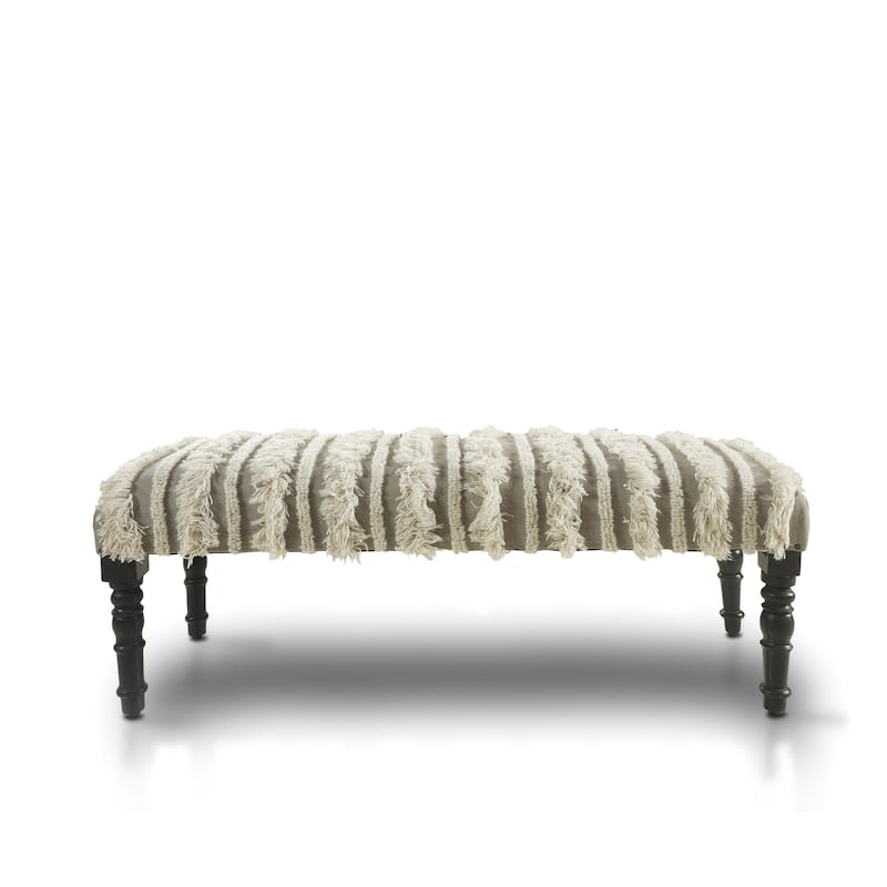 Sevita Cream Tufted Indoor Bench 16"W x 47"L x 18"H - 3'11" x 1'4"