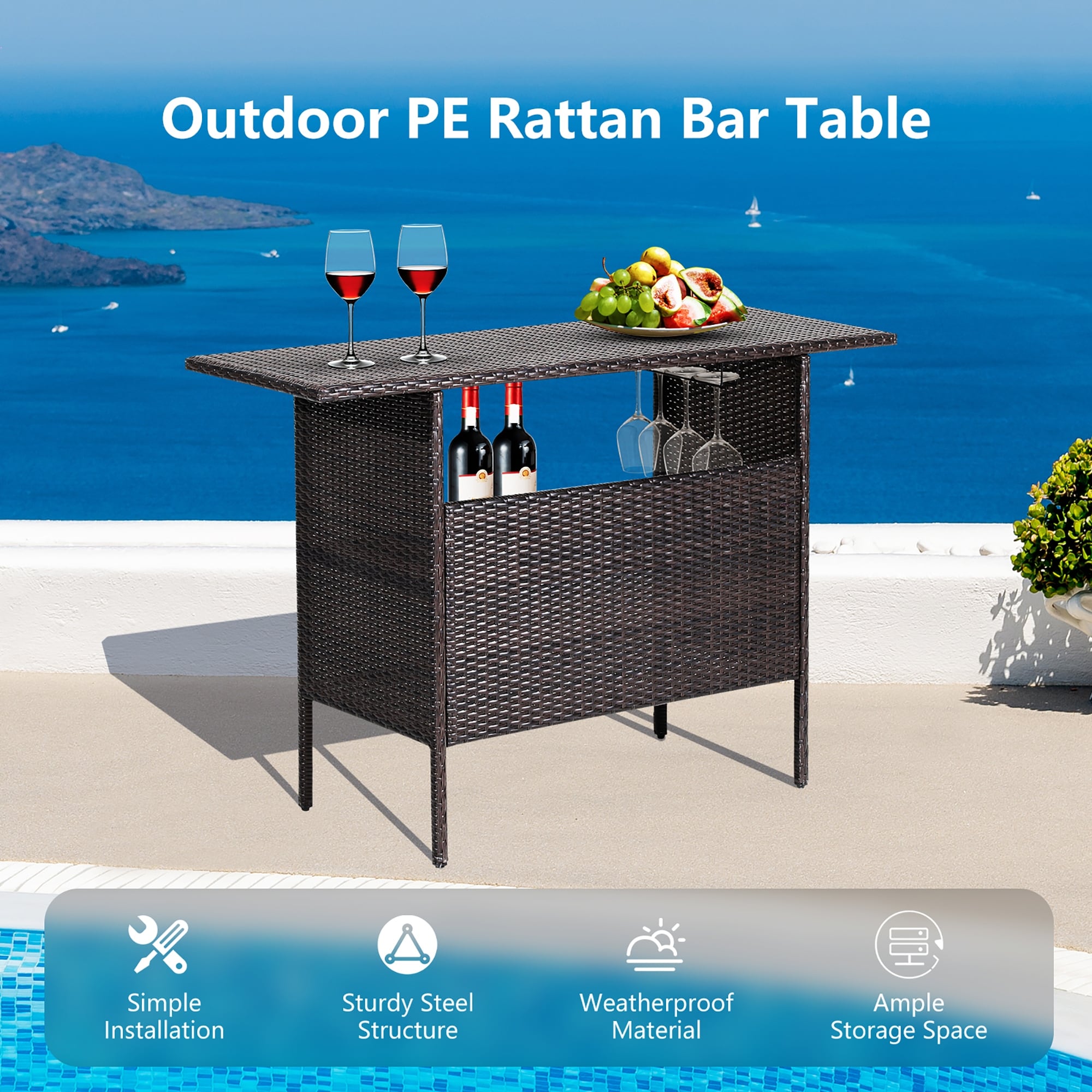 Garden rattan 2025 bar