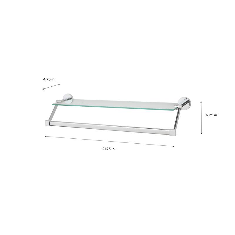 Organize It All Hanging Glass Shelf with Towel Bar - 21.7x6.2x4.75