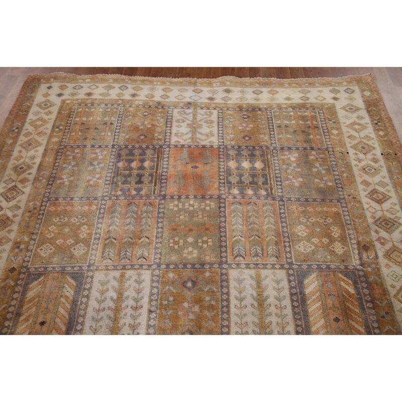 Hand Knotted Oriental 100% Wool Carpet Traditional Garden Design Multi-Colored Bakhtiari Area Rug - 9' 6'' X 6' 5''