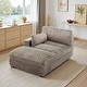 preview thumbnail 115 of 174, 41" W Plush Corduroy Chaise Lounge with Pillows