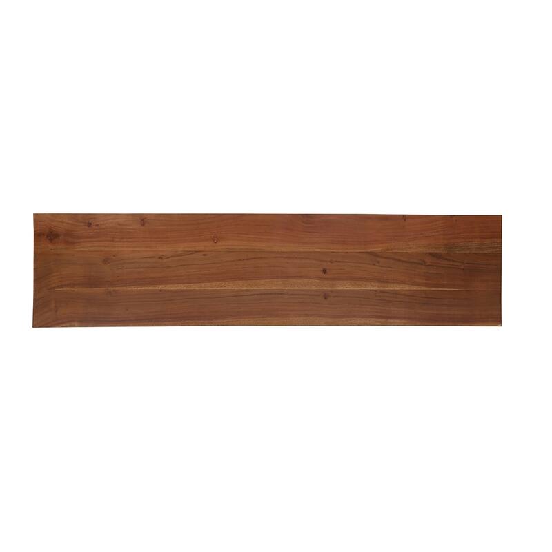 Asther Acacia Wood TV Cabinet, TV Stand - Natural Wood+Brown
