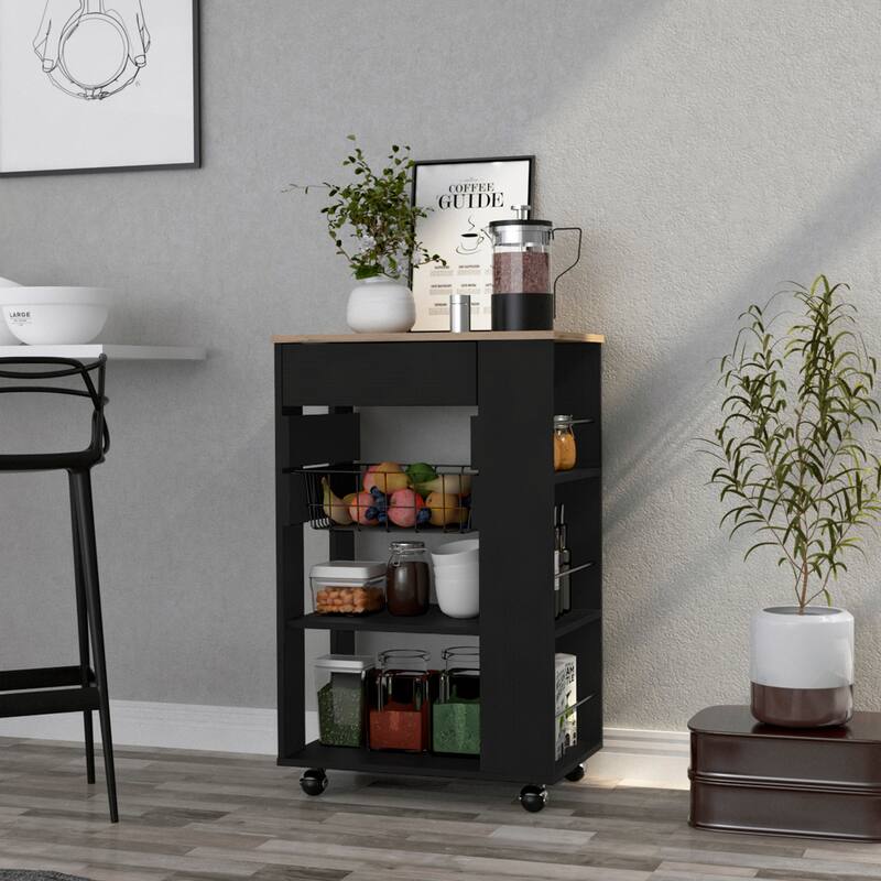 Wooden Storage Kitchen Cart Sonex with Wheels