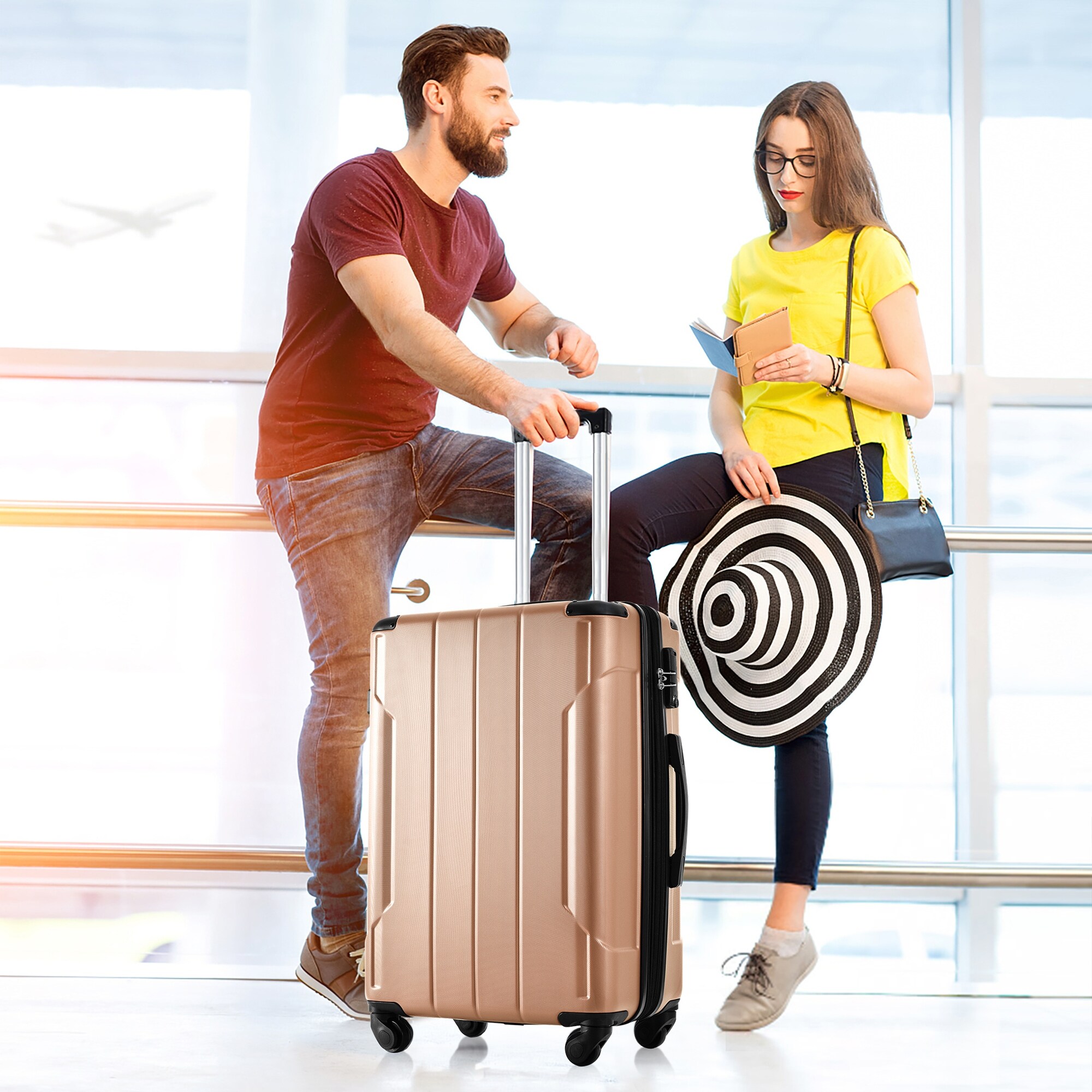3 Pcs Sets Hard Shell Luggage Set w Spinner Wheels 20 24 28 Bed Bath Beyond 39013273