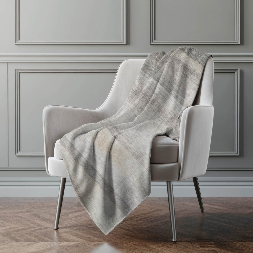 Premium Machine Washable Modern Ombre Sherpa Throw Blanket