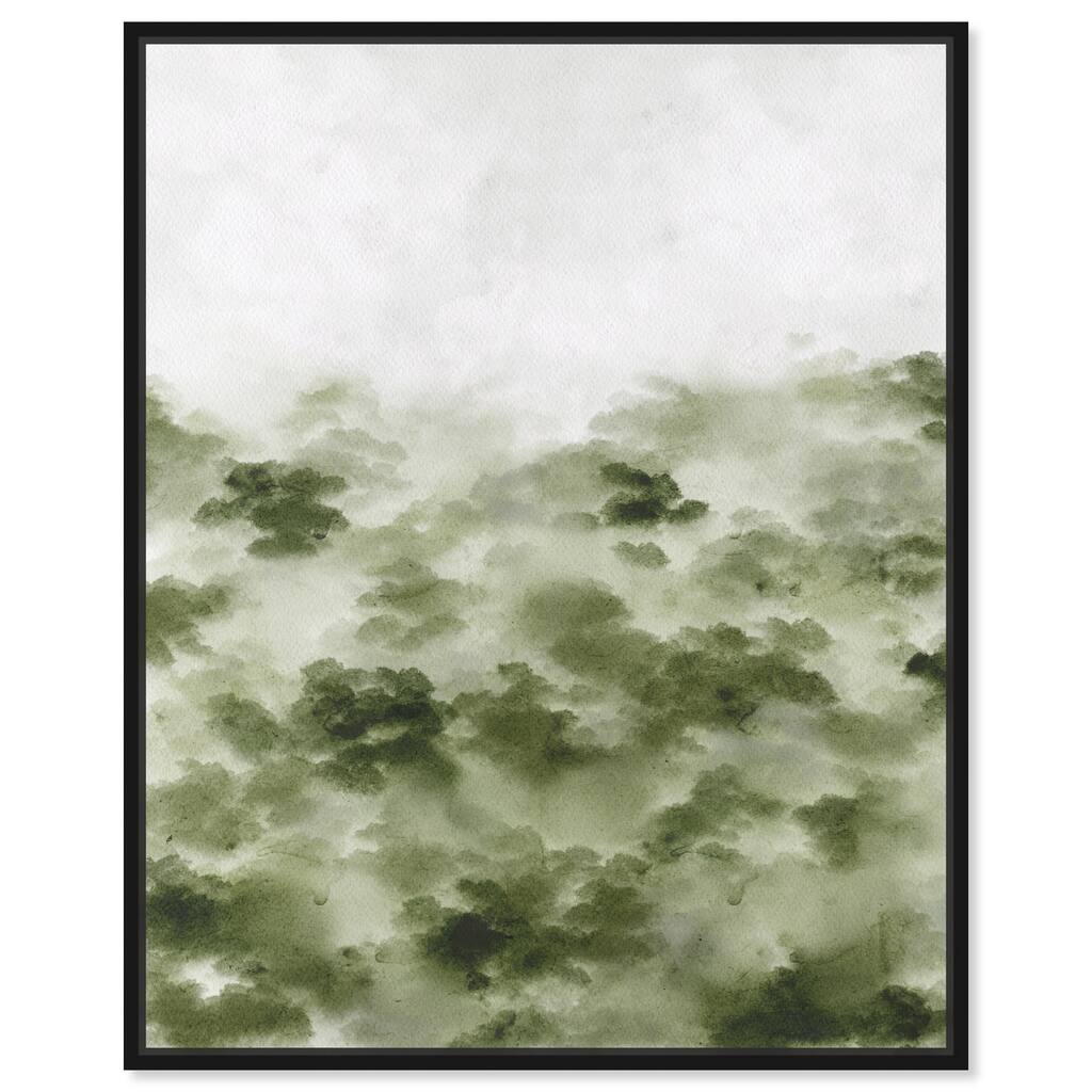 Art Remedy Foggy Rainforest Framed Watercolor Boho Abstracts