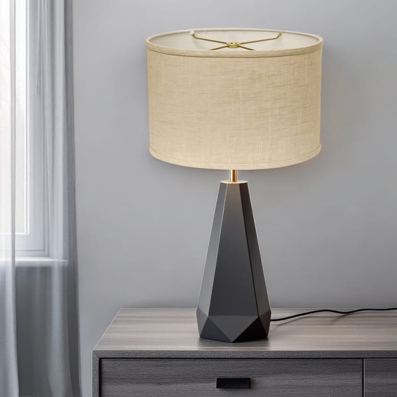 HomeRoots Light Yellow Linen Oval Lamp Shade - 14