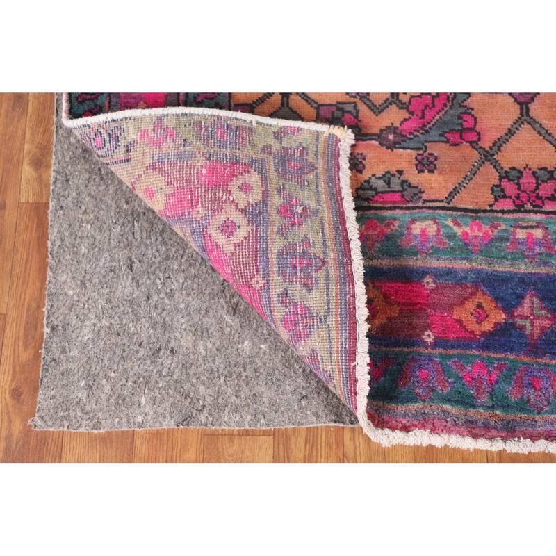 Over-Dyed Sirjan Persian Vintage Runner Rug Handmade Wool Carpet - 3'11"x 9'10"
