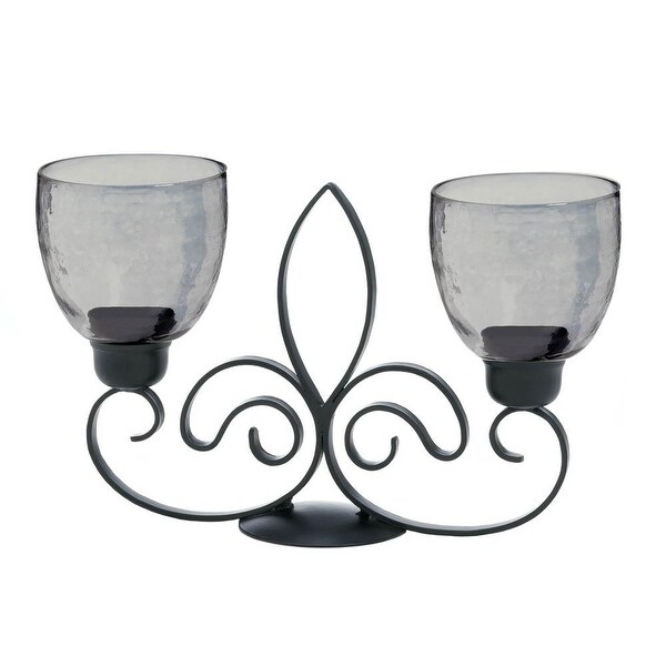 Antique Fleur De Lis Duo Candle Stand