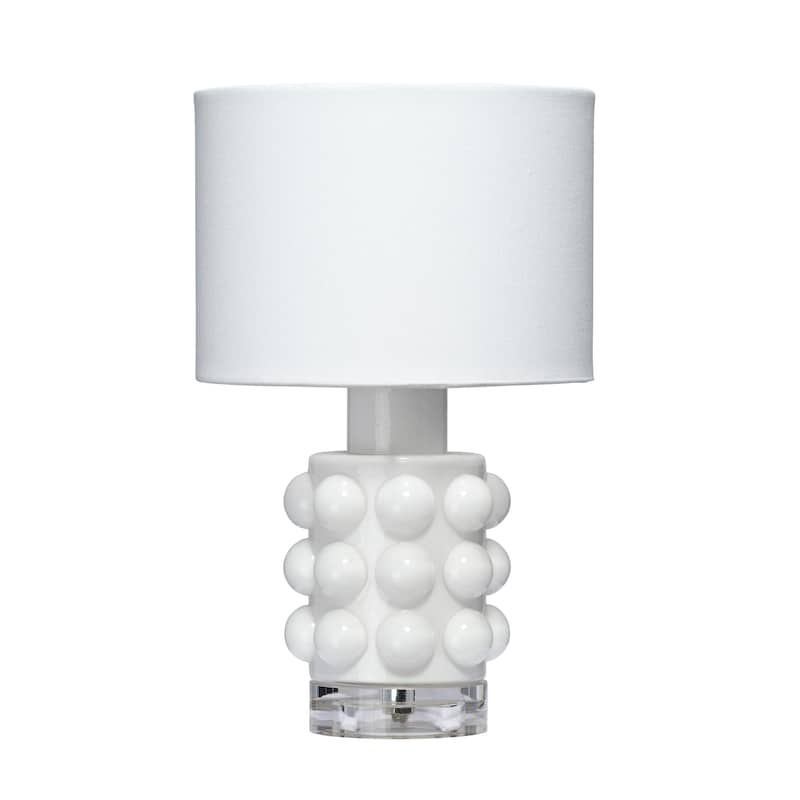 Alden Decor Athena 11.25 inch Glass Table Lamp - White