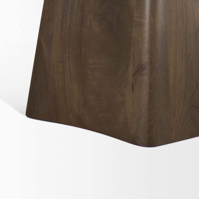 Jovani Solid Brown Mango Wood Round Dining Table