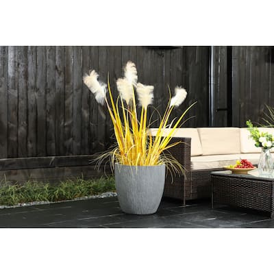 Grey MgO Round Indoor / Outdoor Planter