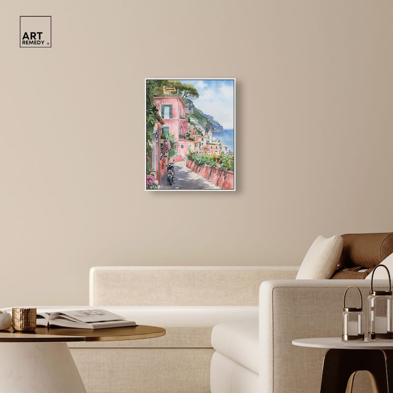 Lush Coastal Villa Canvas by Art Remedy