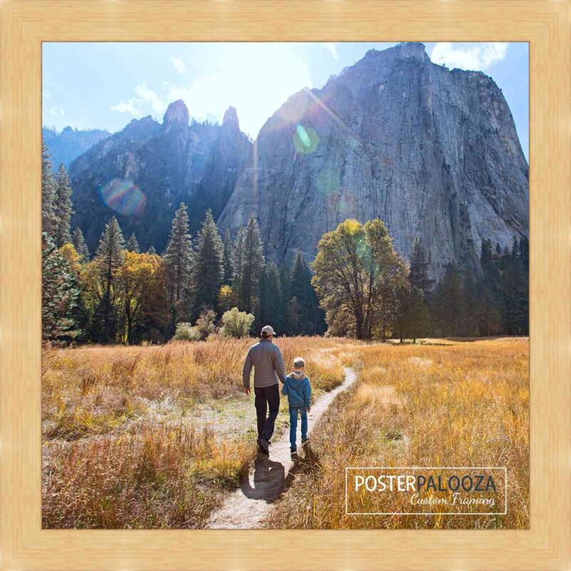 21x21 Traditional Natural Complete Wood Square Picture Frame with UV Acrylic, Backing, & Hardware