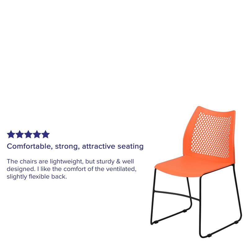 661 lb. Capacity Stack Chair with Air-Vent Back and Powder Coated Sled Base