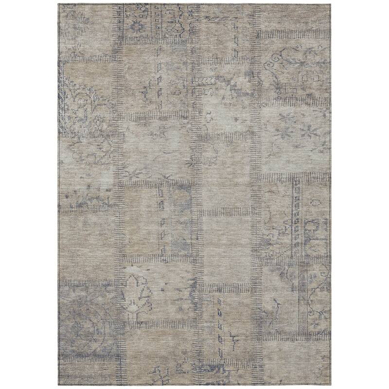 HomeRoots Patchwork Transitional Rectangle Outdoor Rug